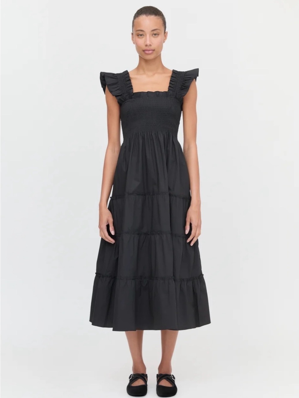 Hill House Ellie Nap Dress Black Poplin XS